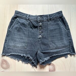 We the Free Jess Carpenter patch pocket cut off Jean Shorts size 26 washed Black
